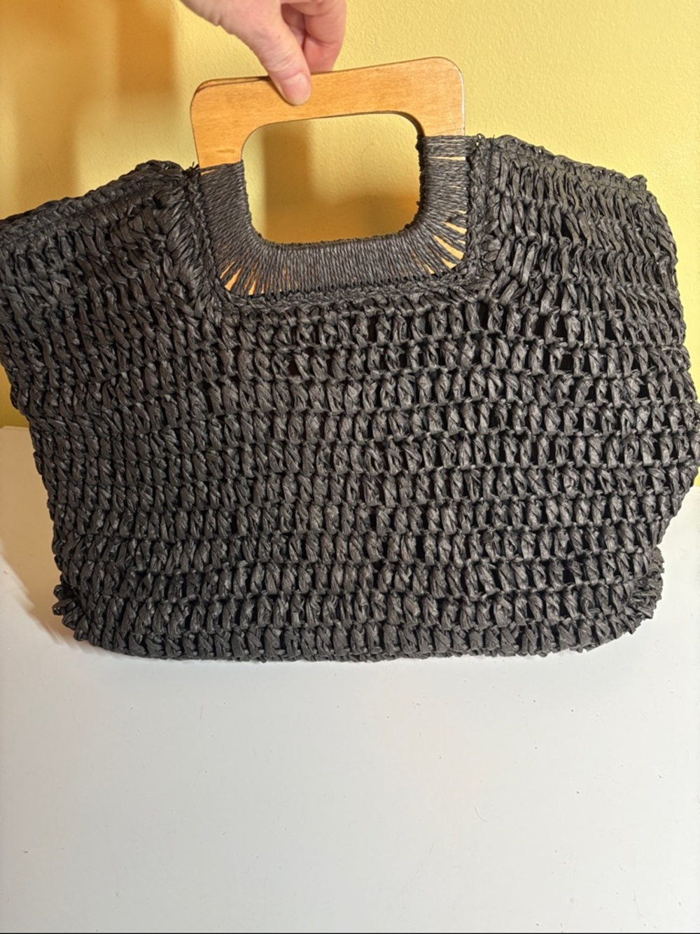 Brave + True Paper Zip Top Wood Handle Tote Bag